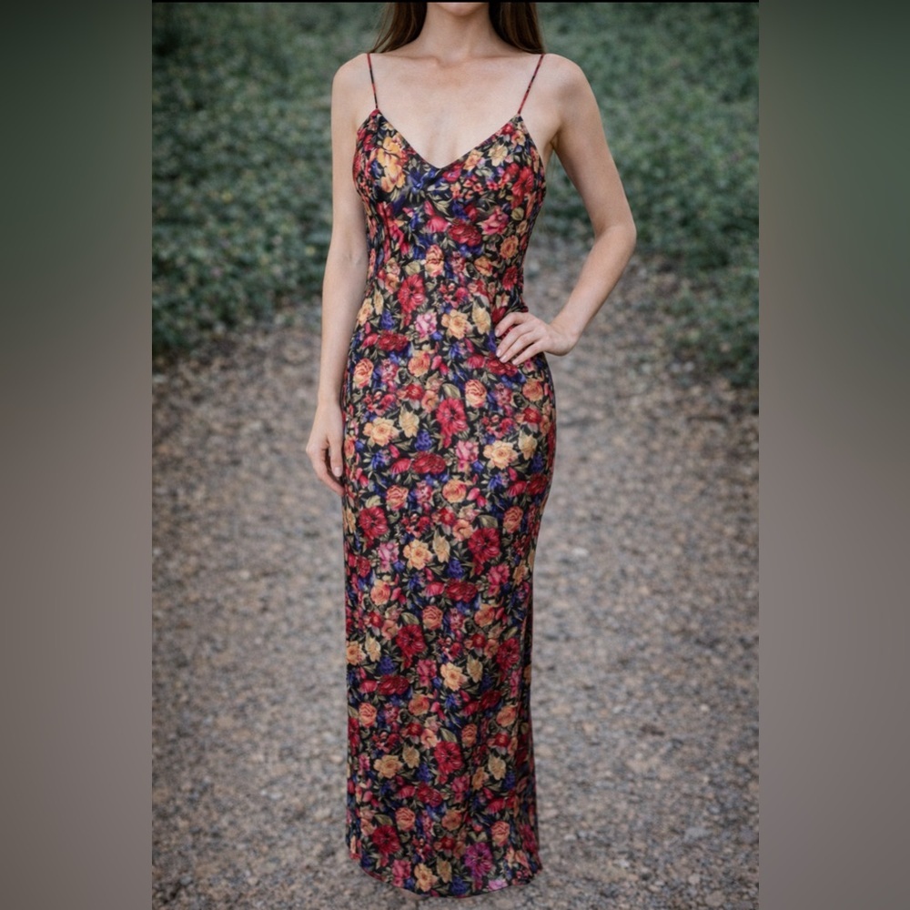 Circa 2000 Floral Dress vintage maxi slip dress GORGEOUS floral